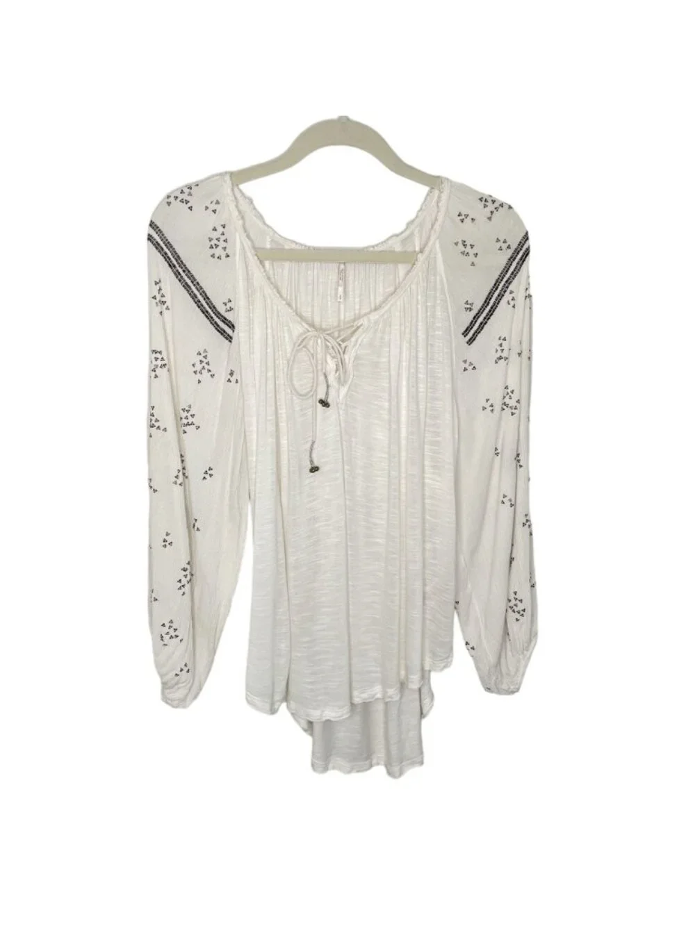 Free People Golden Nugget Beaded Peasant Blouse, S